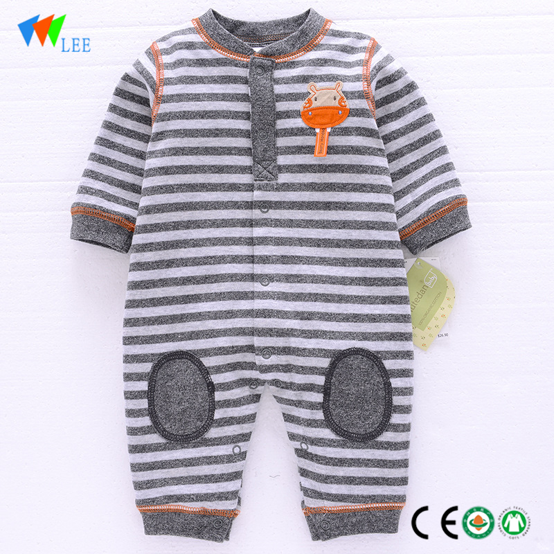 New fashions plain romper winter 3/4 long-sleeved comfortable cotton wholesale baby romper