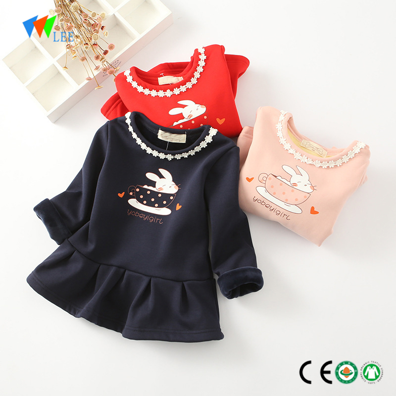 china manufacture fashion style winter long sleeve cotton kids dress baby dress girls wholesale