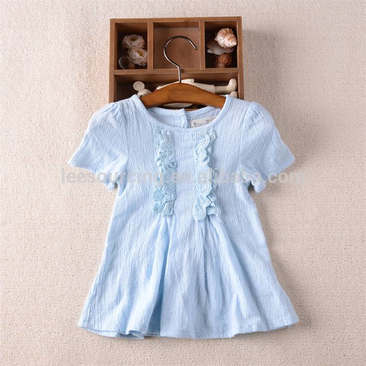 Fashion cotton ruffle short sleeve baby girl summer swing dress
