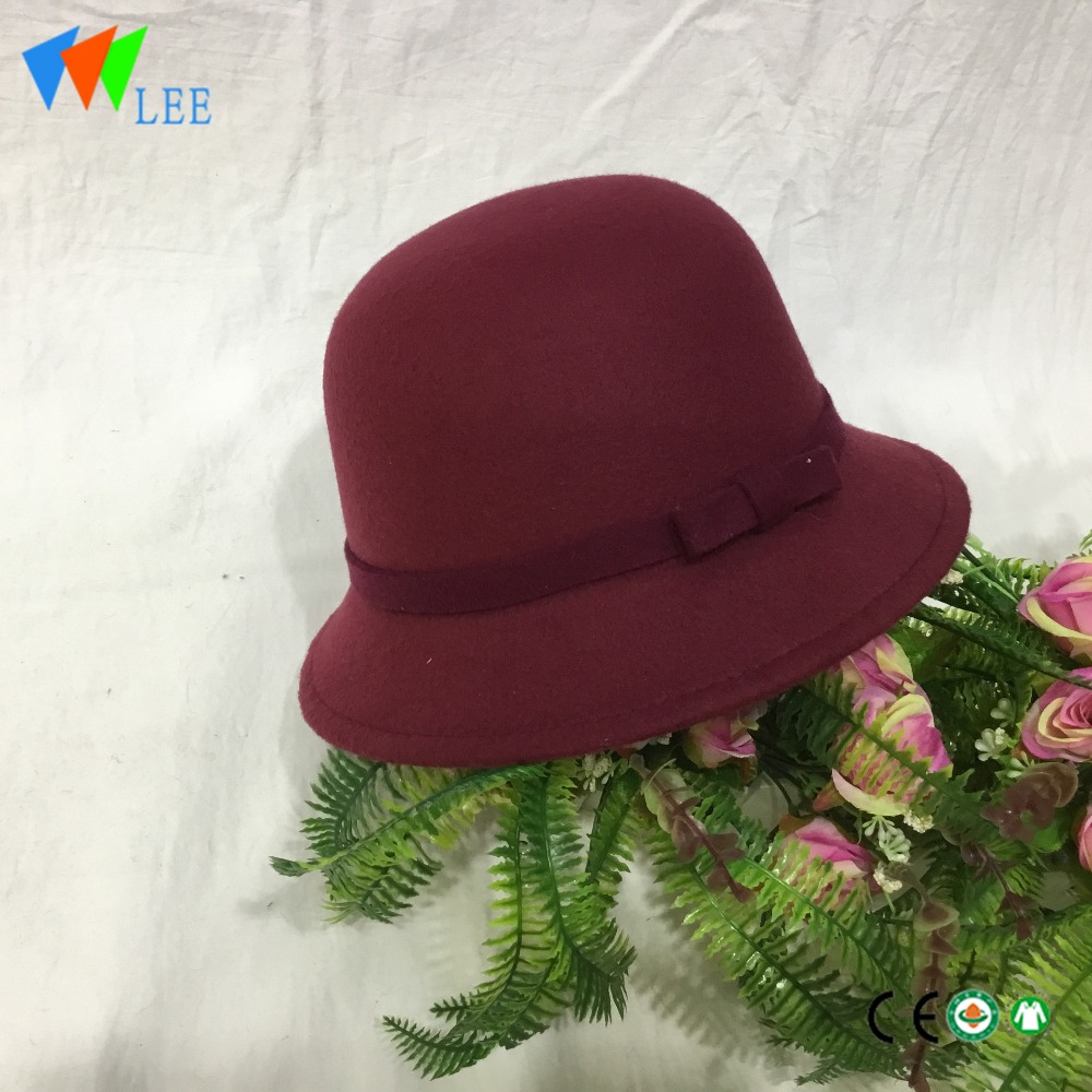 new style winter fashion wool fedora hats women dome bow-tie fancy lovely