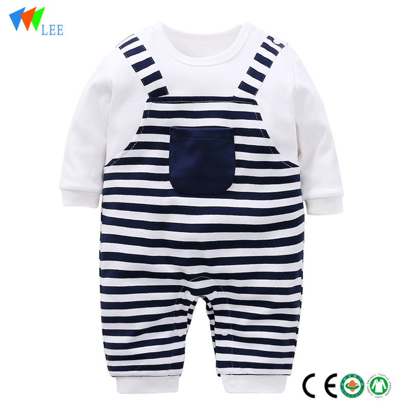 wholesale New fashions cotton long-sleeved comfortable stripe baby onesie romper