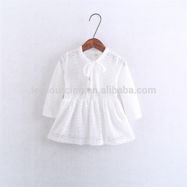 Fashion Baby Girls Long Sleeve Cotton Bata Lace Dress Pattern