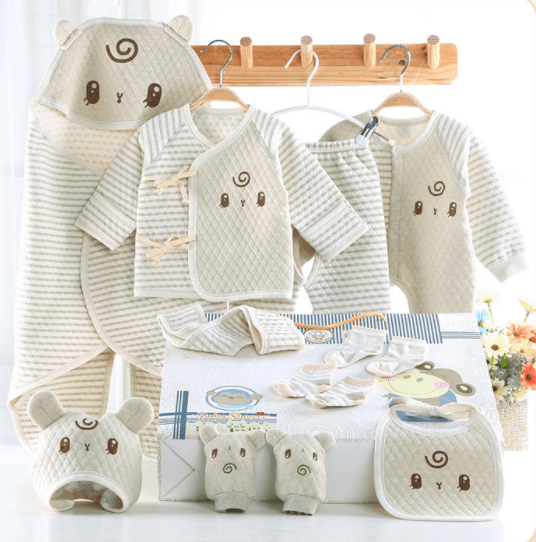 100% Organic Cotton Infants Baby Clothing Sets For Newborn Gift Box Clothes