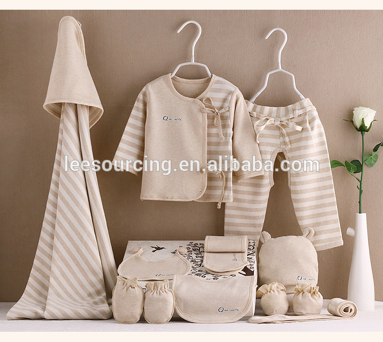 9 diha sa 1 Set 100% Organic Cotton Baby Infant Clothing Ibutang OEM Wholesale Newborn Baby Tumolo Gasa