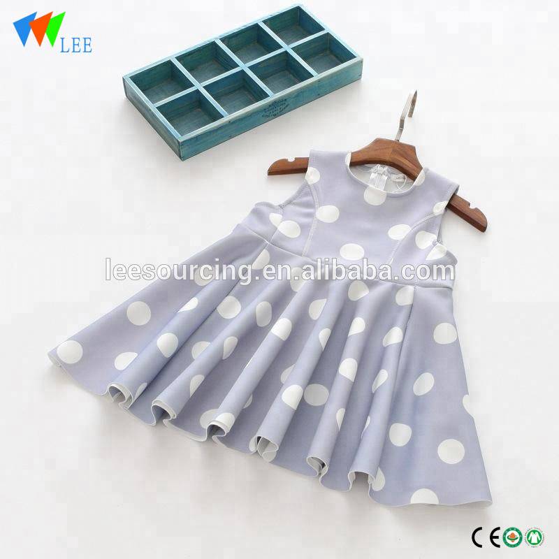 Wholesale sweet style polka dots sleeveless children girl cotton dress