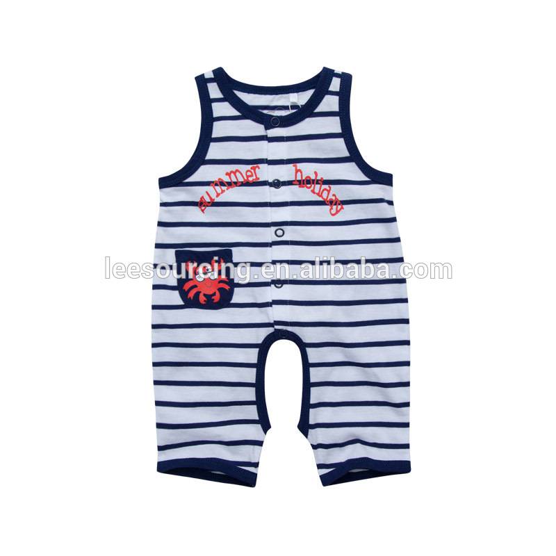 Wholesale stripe tank newborn baby 100% cotton bodysuit