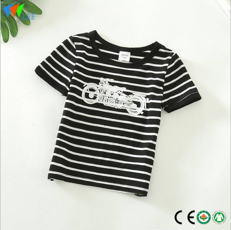100% Original Factory Boy Shorts Outfit - Hot sale good price stripe children girls rounded hem cotton t-shirts – LeeSourcing