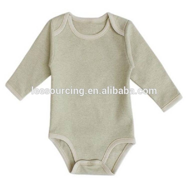Wholesale 100% Organic Cotton Baby Romper Solid Strip Sumbanan Baby Newborn Bodysuit