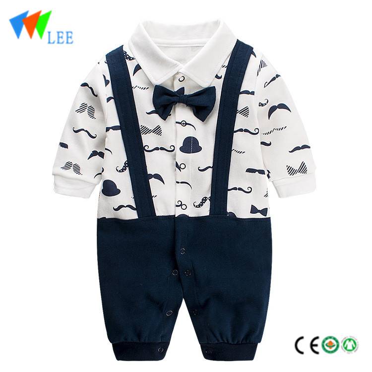 100% cotton O/neck baby long sleeve romper high quality