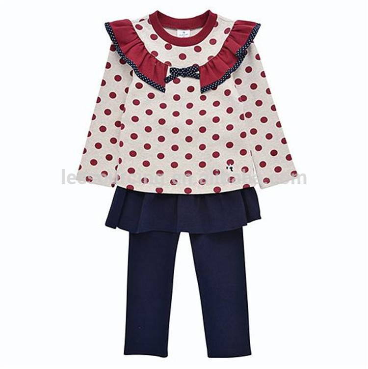 Girl boutique clothing kids long sleeve ruffle top and pant