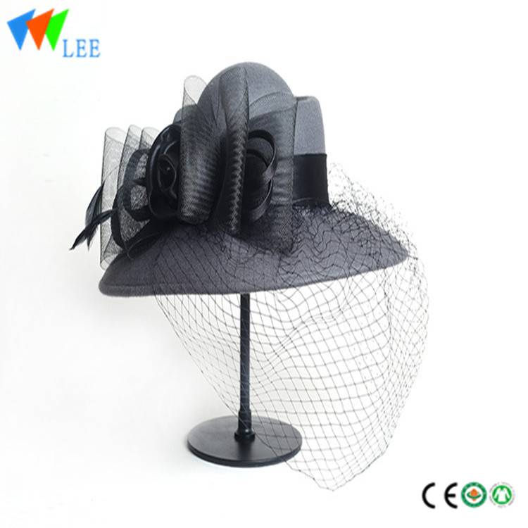 PriceList for Embroidered T-shirt - new style winter fashion wool fedora hats women dome Net yarn big flower – LeeSourcing