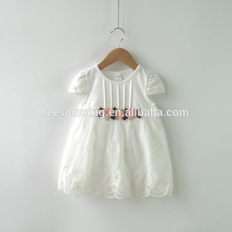 Soft tulle baby girls dress designs short sleeve clothes for summer
