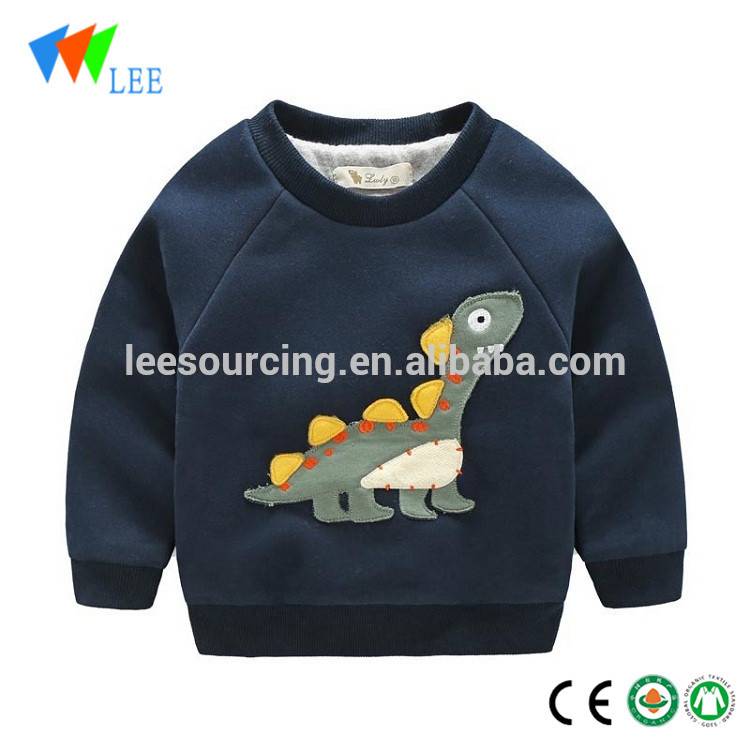 Kids Dinosaur Printing Crewneck Pullover Sweatshirt Modeling Clothes