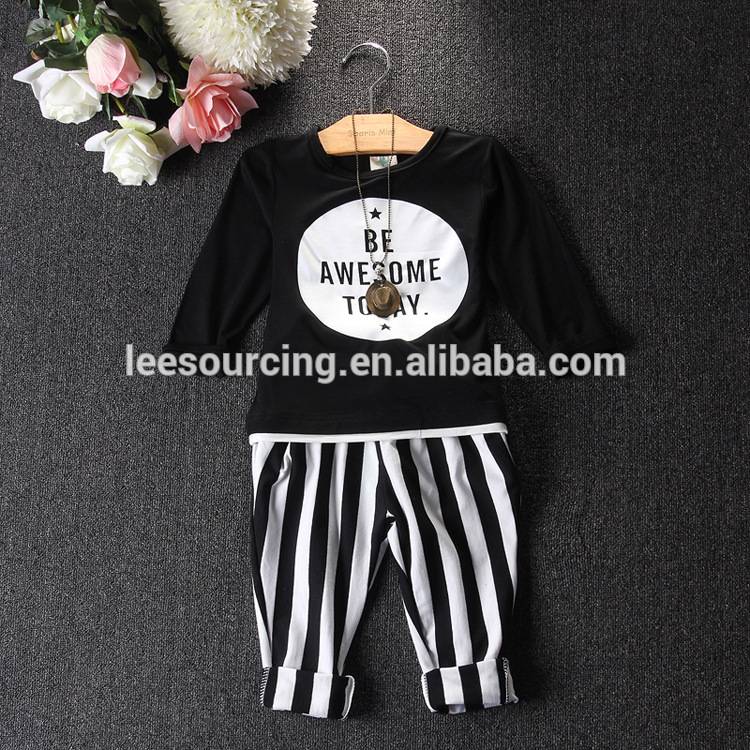 Wholesale summer baby Boy's casual 2piece suits children's clothing sets long sleeve t shirt stripe pants