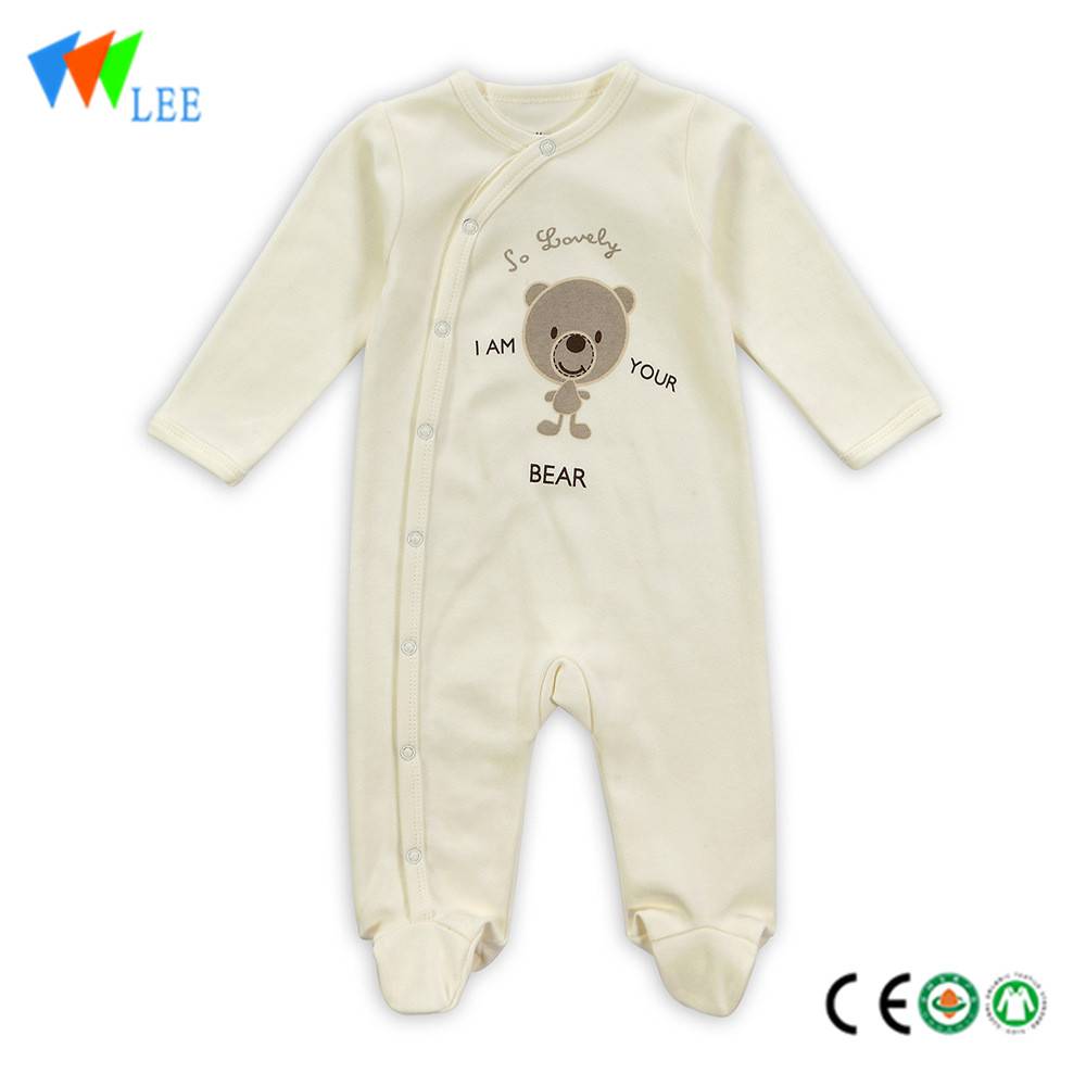 Wholesale Baby Romper Cotton Ayaqlı Bodysuit Custom Design Long Sleeve Baby Onesie