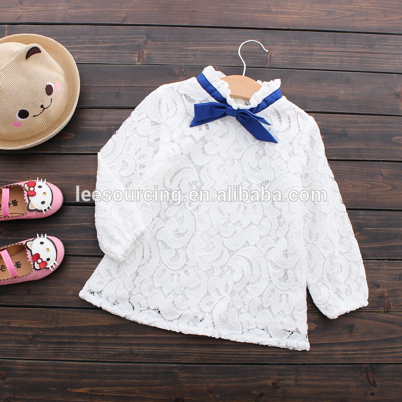 New style lace long sleeve girls top kids shirt