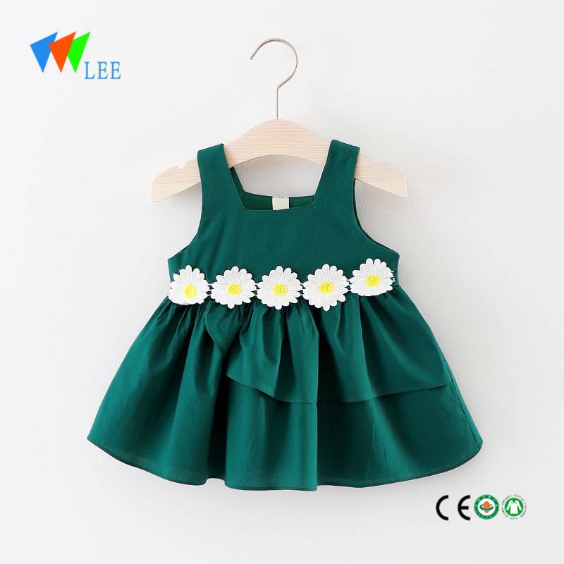 Beautiful sleeveless baby cotton frocks design small girls boutique dresses