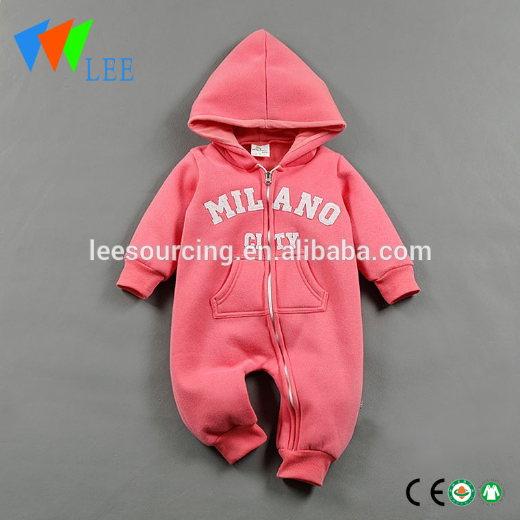 Wholesale solid color zip playsuit cotton baby bodysuits for winter