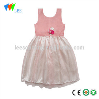 Pink Velour Party Princess Girls Dress Fashion Sleeveless Vest Tulle Flower Girl Dresses