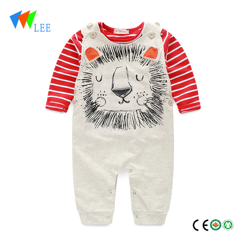 Spring style lion pattern long sleeve baby gift set clothes wholesale