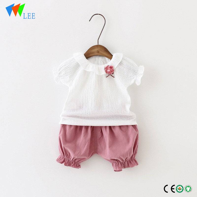 2018 novo estilo de pantalóns knickerai conxunto de roupa de bebé para nenos de dous conxuntos de bebé ancián bebé 0-3 anos de verán