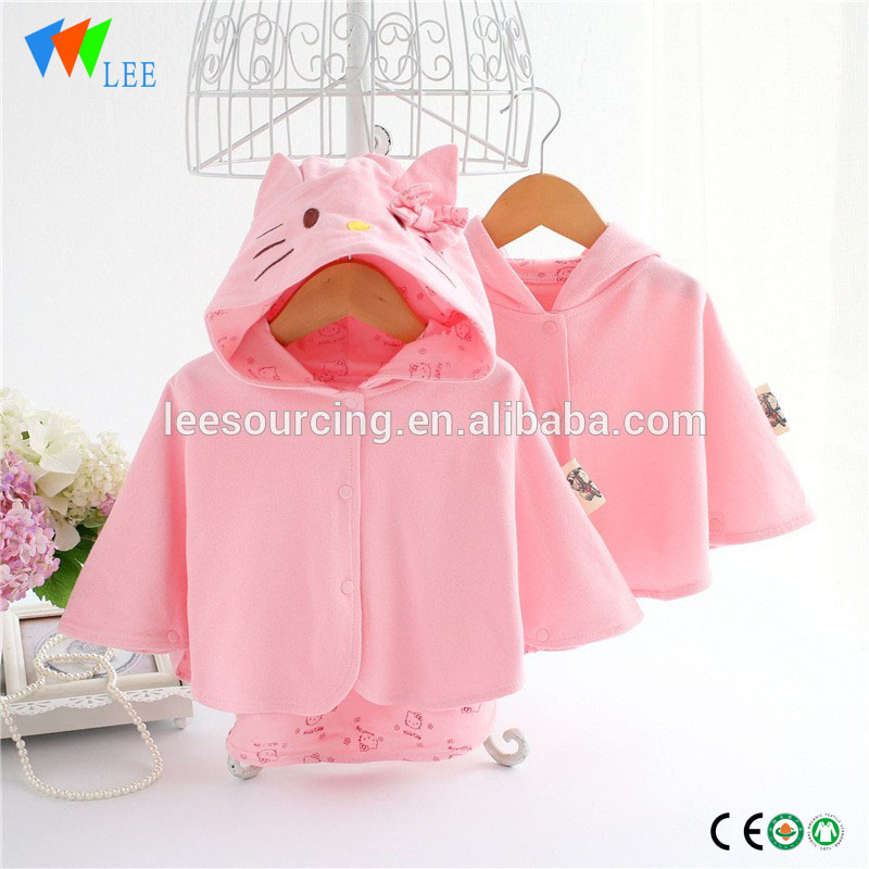 Pink windproof fashion baby girl infant coat cloak hoodie top newborn outfit clothes designer for winter