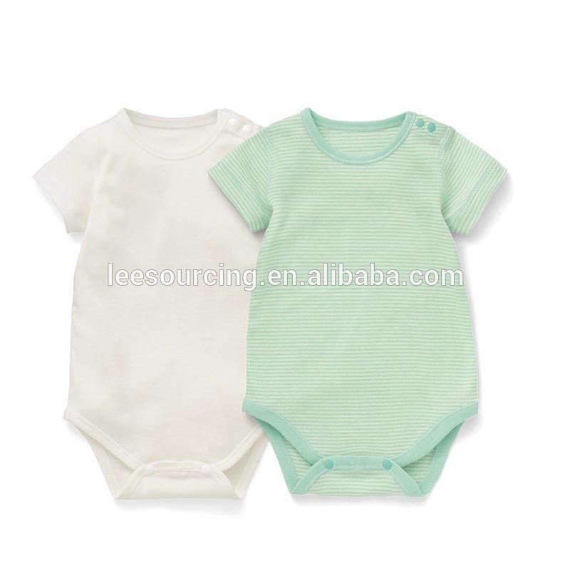 Wholesale short sleeve organic cotton baby clothes romper