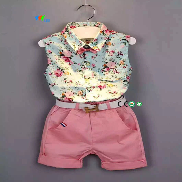3-8T wholesale kids girls blouse and shorts set