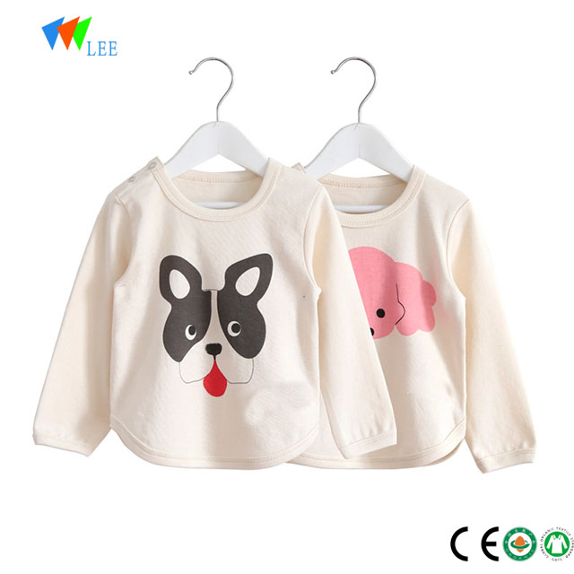 wholesale new design girls kids organic cotton t-shirt