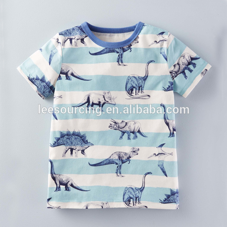 Boa calidade de verán cobre camisa completa de impresión animais mozos nenos t