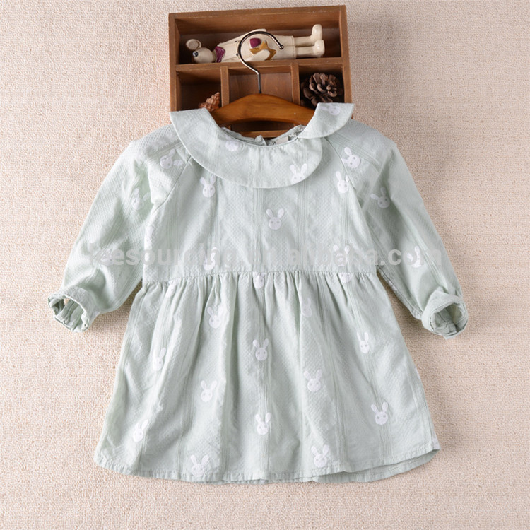 Letné dievča dlhý rukáv košieľka bavlnené šaty detské jeden kus oblečenia