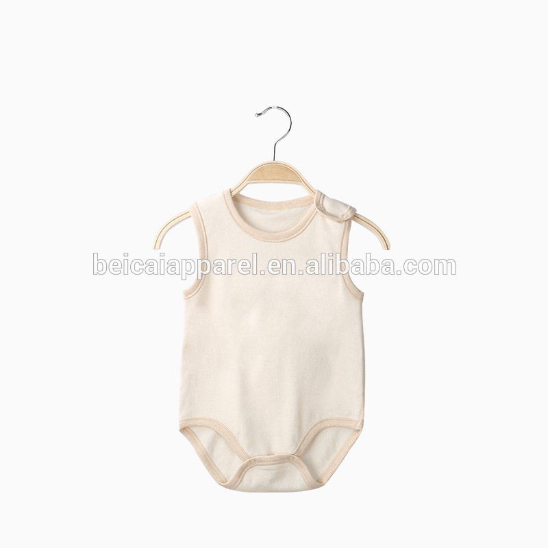 Factory price sleeveless 100% organic plain onesie newborn baby romper