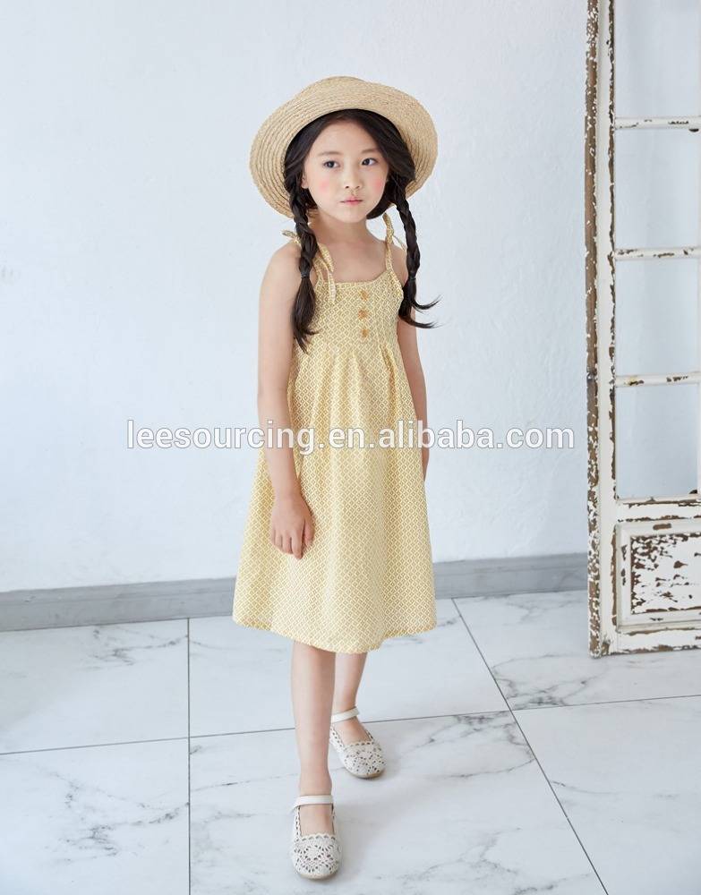 100% Cotton Printed Princess Empire Waist Ruffle children girl beach Dress
