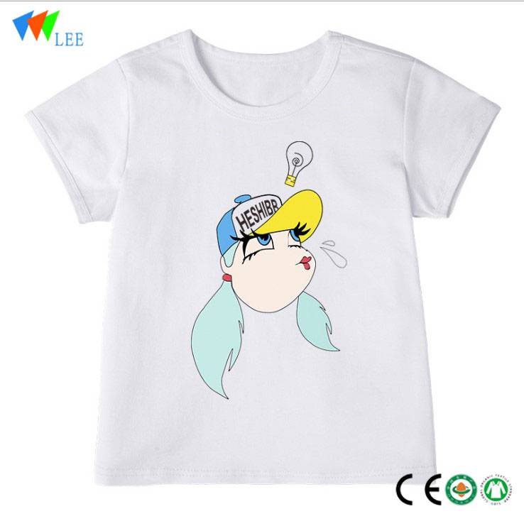 Wholesale kids girl cartoon embroidery t-shirts