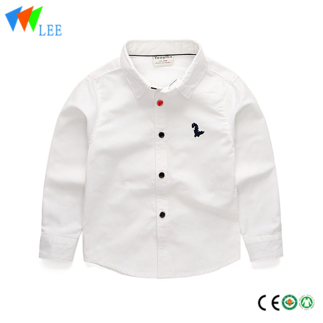 Fashion cotton kids long sleeve shirt custom logo and label