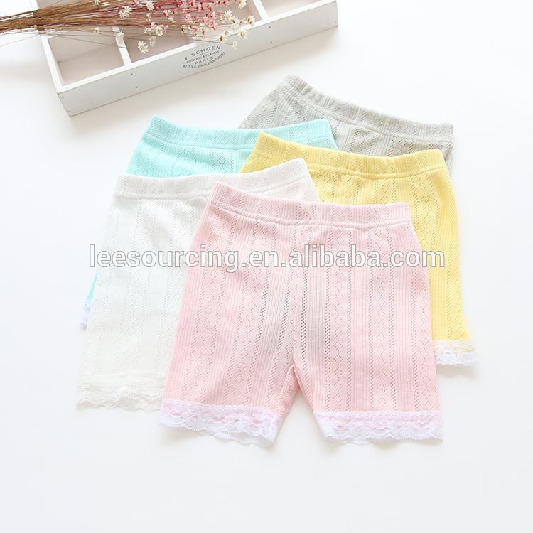 Wholesale colorful cotton lace hollow baby girl leggings