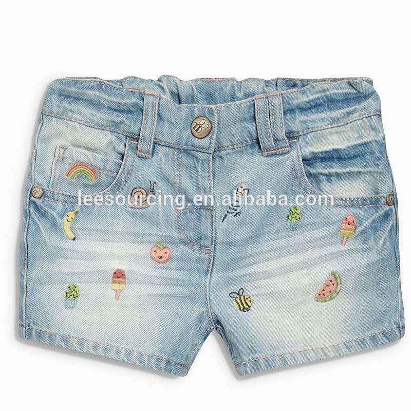 China Manufacturer for Bow Tie Girl Dress - Summer girl shorts wholesale boutique clothing bloomers baby girl printed denim short – LeeSourcing