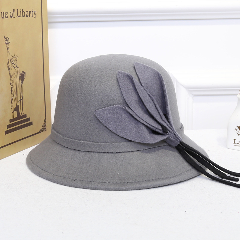 wholesale new design women's fashion woolen simple beautiful felt fedora hat