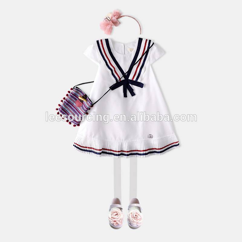 Fashion short sleeve school uniform baby girl dress