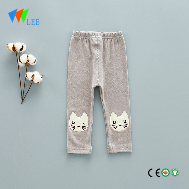 children trousers with cotton autumn winter warm pure colour baby girl pants