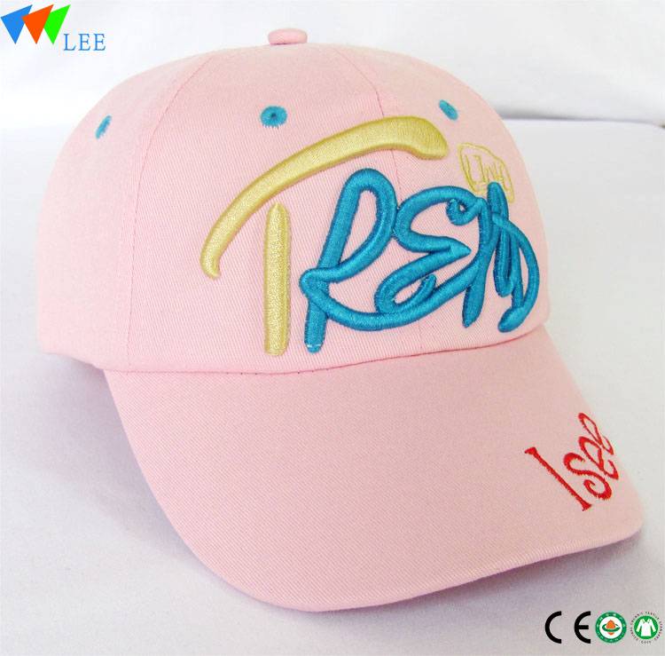 Cheap baseball cap adjustable custom pink baseball cap hat with embroidery