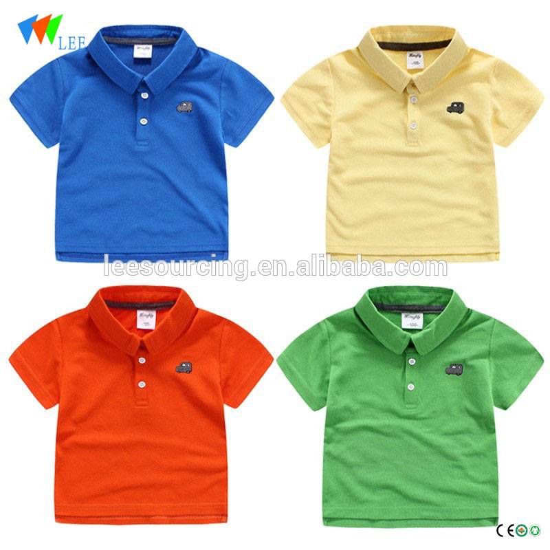Fashional solid color summer top polo kids t-shirt