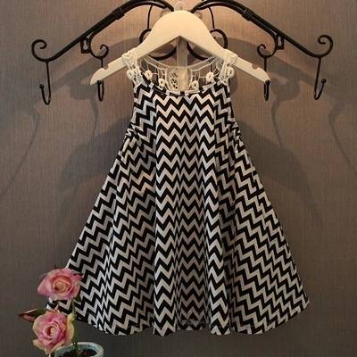 2018 wholesale price Online Store - Fashion Poplin Cotton Children Girl Navy Chevron Braces dress – LeeSourcing