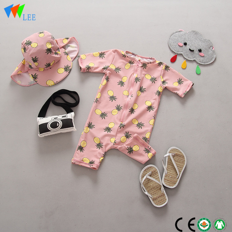 Yeni modası yaz çocuk tulum kısa kollu pamuklu bebek tulum özel baskı