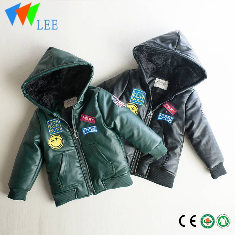 Wholesale nylon soft with full zipper kids boys jacket with a hood