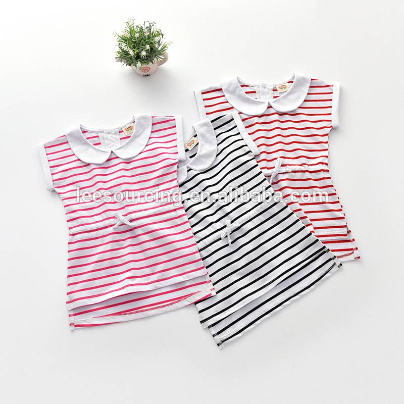 Wholesale sleeveless striped tshirt for little girls hot sale