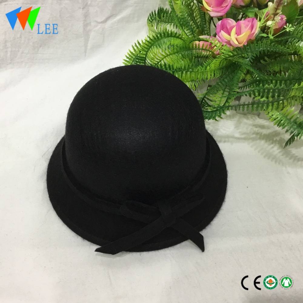 new style winter fashion wool fedora hats women dome bow-tie fancy