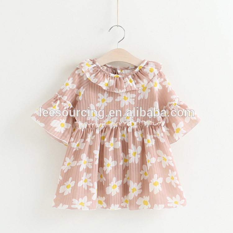 Sweet style full flower printing lace girls summer dresses