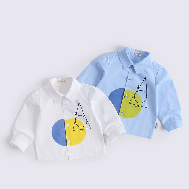 wholesale child boy tops easy washed skirt blouse for kids with collar