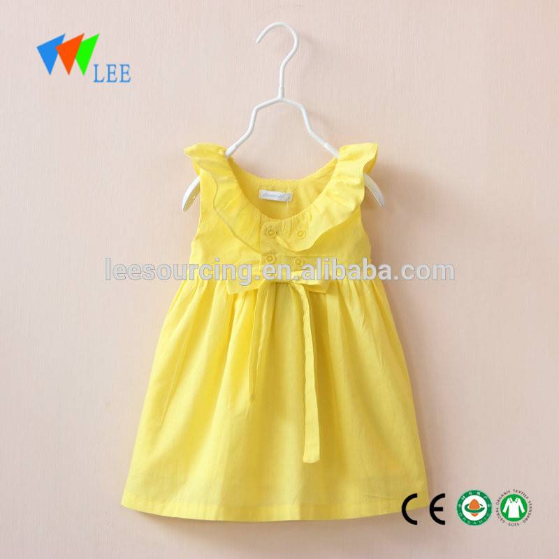 Krásné letní Žlutý Vest Dětské Dívčí šaty